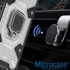 Microcase Samsung Galaxy S22 Ultra Capsule Serisi Kayış Askılı Yüzük Standlı Armor Kılıf - AL8119
