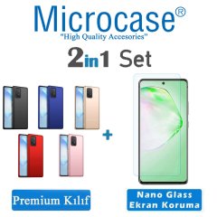 Microcase Samsung Galaxy A91 Premium Matte Silikon Kılıf + Nano Esnek Ekran Koruma Filmi