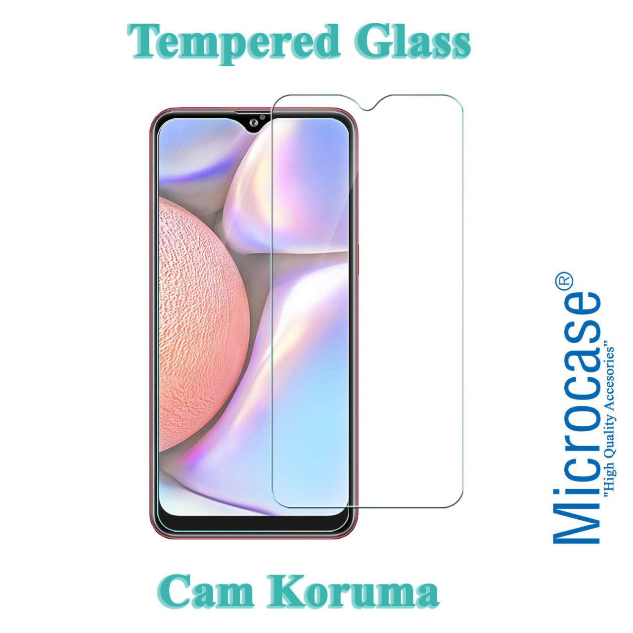 Microcase Samsung Galaxy A10s Tempered Glass Cam Ekran Koruma
