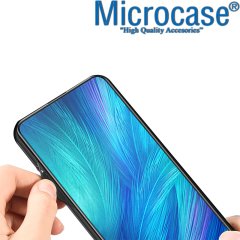 Microcase Oneplus 8 Fabrik Serisi Kumaş ve Deri Desen Kılıf  - Gri+ Tempered Glass Cam Koruma