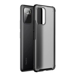 Microcase Xiaomi Redmi Note 10 Pro 5G Luna Serisi Köşe Korumalı Sert Rubber Kılıf - Siyah