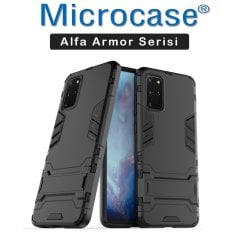 Microcase Samsung Galaxy S20 Plus Alfa Serisi Armor Standlı Perfect Koruma Kılıf - Siyah