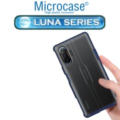 Microcase Xiaomi Redmi K40 Gaming Luna Serisi Köşe Korumalı Sert Rubber Kılıf - Mavi