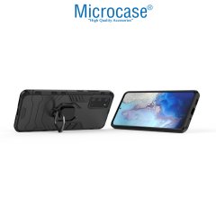 Microcase Samsung Galaxy S20 Batman Serisi Yüzük Standlı Armor Kılıf - Siyah