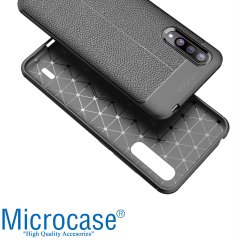 Microcase Xiaomi Mi CC9e Mi A3 Leather Tpu Silikon Kılıf - Siyah + Tempered Glass Cam Koruma (SEÇENEKLİ)