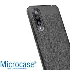 Microcase Xiaomi Mi CC9e Mi A3 Leather Tpu Silikon Kılıf - Siyah + Tempered Glass Cam Koruma (SEÇENEKLİ)