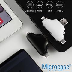 Microcase Android Type-C Lightning SD Kart Okuyucu - Siyah AL2743