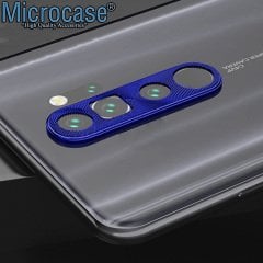 Microcase Xiaomi Redmi Note 8 Pro Kamera Lens Koruma Halkası - Kapalı Tasarım Mavi