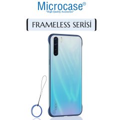 Microcase Oppo A91 - Oppo Reno3 Frameless Serisi Sert Rubber Kılıf - Mavi