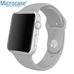 Microcase Apple Watch Seri 5 40 mm için Silikon Kordon Kayış - Gri