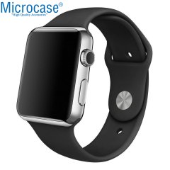 Microcase Apple Watch Seri 5 44 mm için Silikon Kordon Kayış - Siyah