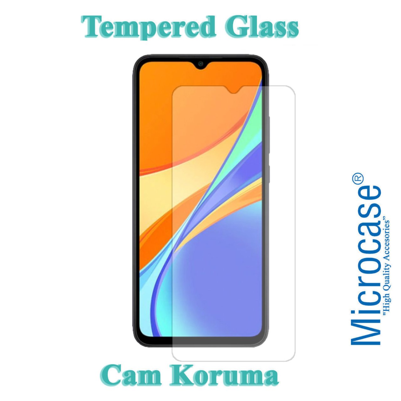 Xiaomi Redmi 9C Tempered Glass Cam Ekran Koruyucu