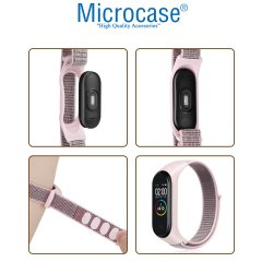 Microcase Xiaomi Mi Band 5 Kaliteli Hasır Örme Kayış Mavi-Turuncu - KY4