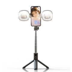 Microcase Uzaktan Kumandalı Çift Ledli Bluetooth Selfie Çubuğu 60 cm 3 Ayak Tripod AL-2941