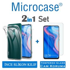 Microcase Huawei P Smart Z Ultra İnce 0.2 mm Soft Silikon Kılıf + Tempered Glass Cam Koruma (SEÇENEKLİ)