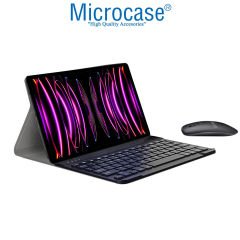 Microcase iPad Pro 12.9'' M2 2022 Bluetooth Klavye ve Mouse + Standlı Kılıf - BKK6