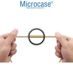 Microcase Metal Kaplama Desenli Lightning 3A USB Şarj ve Data Kablosu 1m - AL3200 Gold