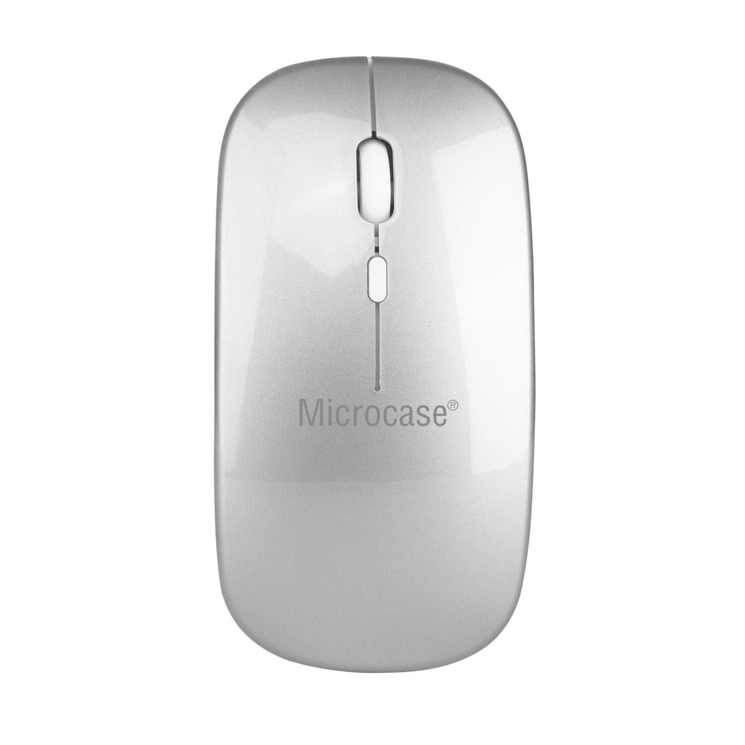 Microcase 800-1200-1600 DPI Bluetooth Kablosuz Mouse - AL2722 Gümüş