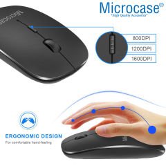 Microcase 800-1200-1600 DPI Bluetooth Kablosuz Mouse - AL2722 Gümüş