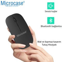 Microcase 800-1200-1600 DPI Bluetooth Kablosuz Mouse - AL2722 Gümüş