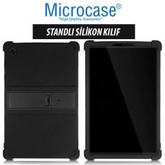 Microcase Lenovo Tab M10 FHD Plus 10.3 inch TB-X606 X606F Tablet Standlı Silikon Kılıf - Siyah