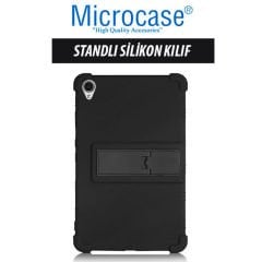 Microcase Lenovo Tab M8 TB-8505F TB-8505X TB-8505I 8.0 inch Tablet Standlı Silikon Kılıf - Siyah