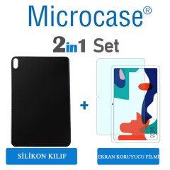 Microcase Huawei MatePad 10.4 inch Siyah Silikon Kılıf + Nano Esnek Ekran Koruma Filmi
