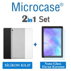 Microcase Huawei Matepad T10 9.7 inch Tablet Silikon Soft Kılıf Şeffaf + Nano Esnek Ekran Filmi