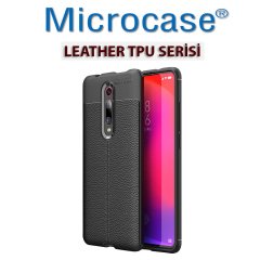 Microcase Xiaomi Redmi K20 Leather Tpu Silikon Kılıf - Siyah + Tempered Glass Cam Koruma (SEÇENEKLİ)