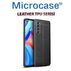 Microcase Oppo Reno 4 Pro (4G) Leather Tpu Silikon Kılıf - Siyah