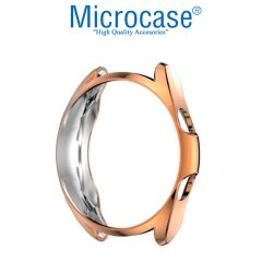 Microcase Samsung Galaxy Watch3 41 mm Önü Açık Tasarım Silikon Kılıf - Rose Gold