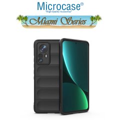 Microcase Xiaomi 12S Miami Serisi Darbeye Dayanıklı Silikon Kılıf - Siyah