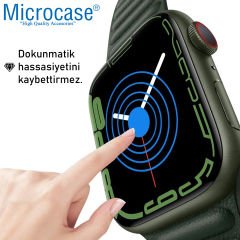 Microcase Apple Watch 8 45 mm Diamond Serisi Parmak İzi Bırakmayan TPU Ekran Koruma Filmi - Şeffaf