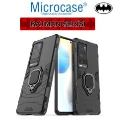 Microcase Vivo X60 Pro Plus Batman Serisi Yüzük Standlı Armor Kılıf - Siyah