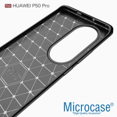 Microcase Xiaomi 12S Brushed Carbon Fiber Silikon Kılıf - Siyah
