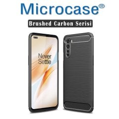 Microcase OnePlus Nord Brushed Carbon Fiber Silikon Kılıf - Siyah