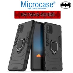Microcase Samsung Galaxy A91 - M80S - S10 Lite Batman Serisi Yüzük Standlı Armor Kılıf - Siyah