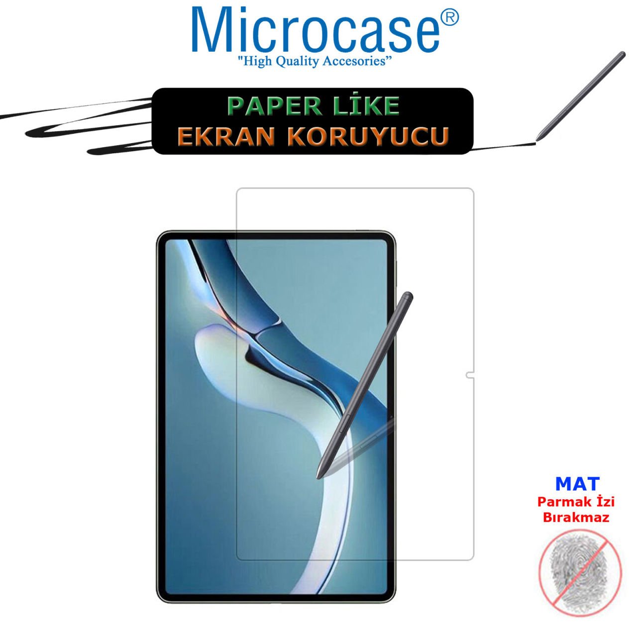 Microcase Huawei Matepad Pro 12.6 2021 Paper Like Pencil Destekli Kağıt Hissi Veren Mat Ekran Filmi