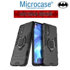 Microcase Oppo Reno 4 4G Batman Serisi Yüzük Standlı Armor Kılıf - Siyah