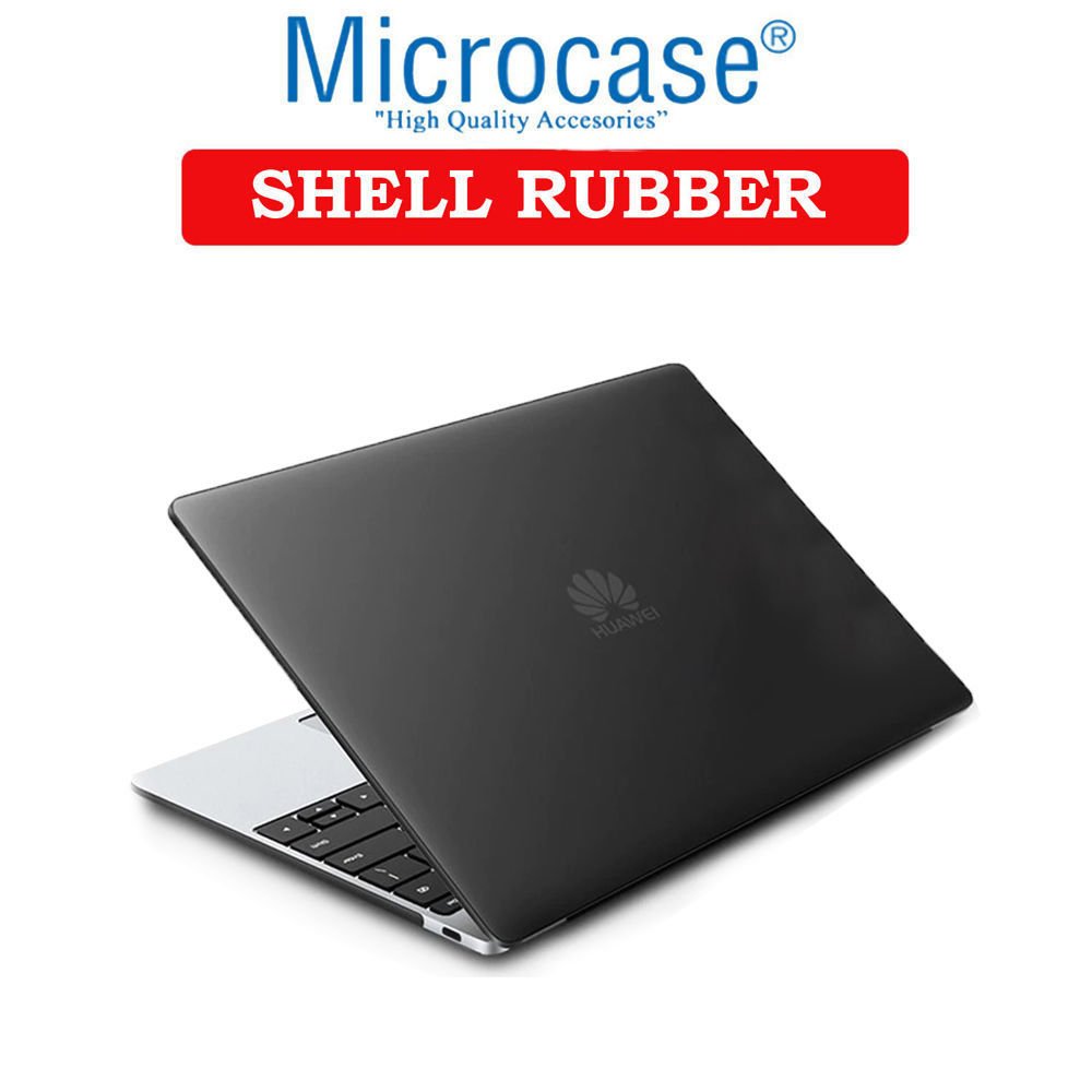 Microcase Huawei Matebook D15 Shell Rubber Kapak Kılıf - Siyah