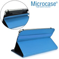 Microcase iPad Mini 4 Delüx Serisi Universal Standlı Deri Kılıf - Turkuaz