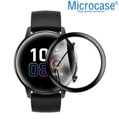 Microcase Honor Watch Magic 2 42 mm Tam Kaplayan Kavisli Ekran Koruyucu 3D Pet Film - Siyah