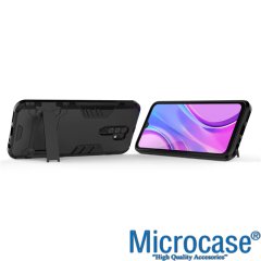 Microcase OnePlus Nord Focus Serisi Yüzük Standlı Silikon Kılıf - Siyah