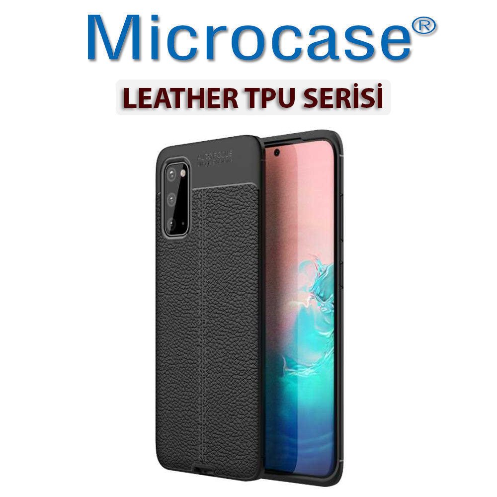 Microcase Samsung Galaxy S20 Leather Tpu Silikon Kılıf - Siyah