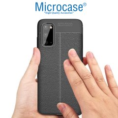 Microcase Samsung Galaxy S20 Leather Tpu Silikon Kılıf - Siyah