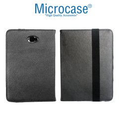 Microcase Samsung Galaxy Tab A6 10.1 SM-T580 T580 T585 T587 Alfa Book Case PU Deri Kılıf - Siyah + Nano Esnek Ekran Koruma Filmi