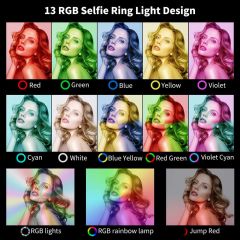Microcase RGB Selfie LED Mandallı Üniversal Ring Halka Flash Işık Light AL2609