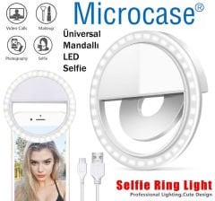 Microcase Selfie LED Mandallı Üniversal Ring Halka Flash Işık Light AL2608