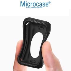 Microcase Apple Watch 7 45mm Rugged Armor Silikon Kılıf - Siyah KN05