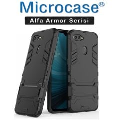 Microcase Oppo A5S Alfa Serisi Armor Standlı Perfect Koruma Kılıf - Siyah